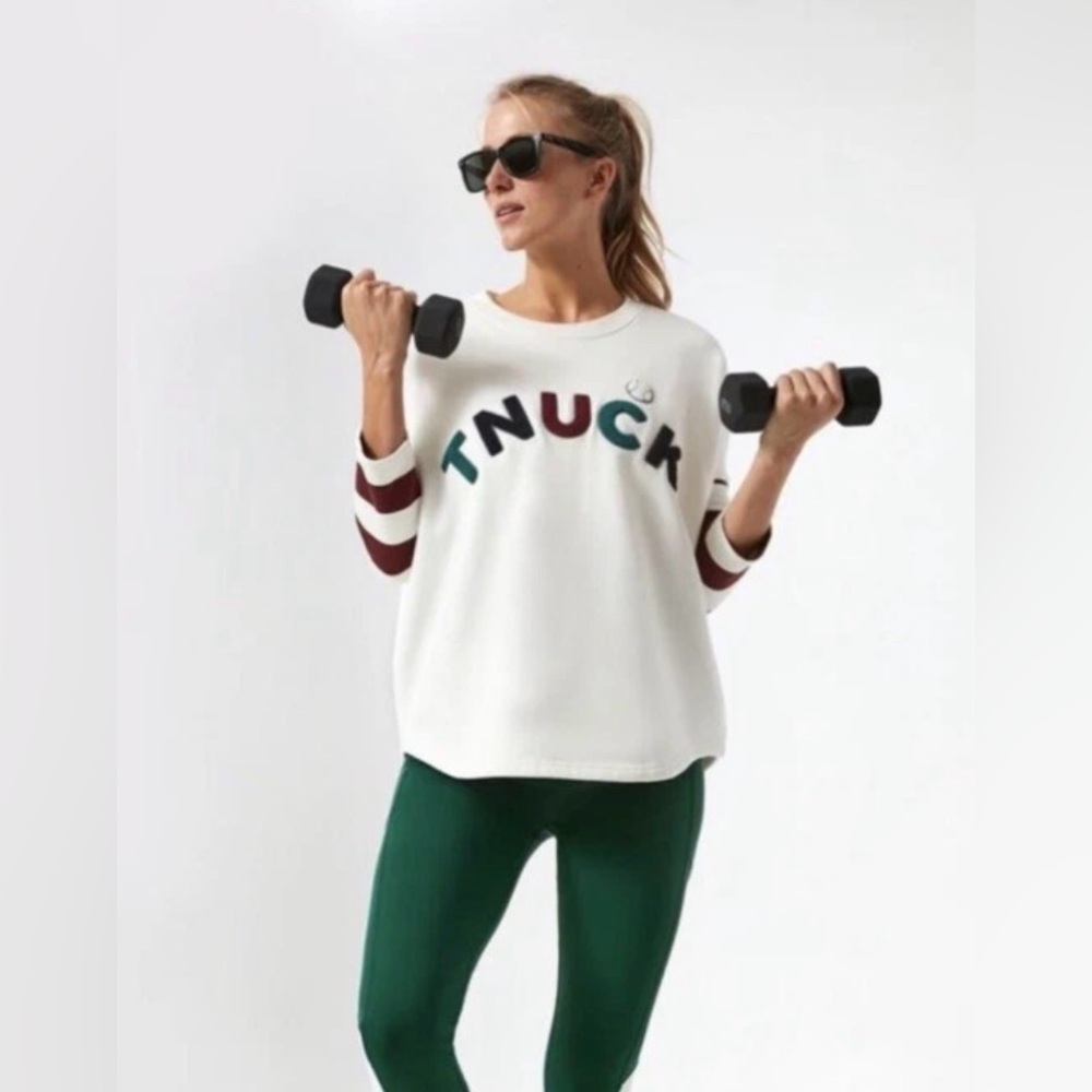 Tuckernuck Sport White Ally Varsity Swing Sweatshirt